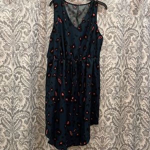 Leopard print tie front fake buttons shein dress